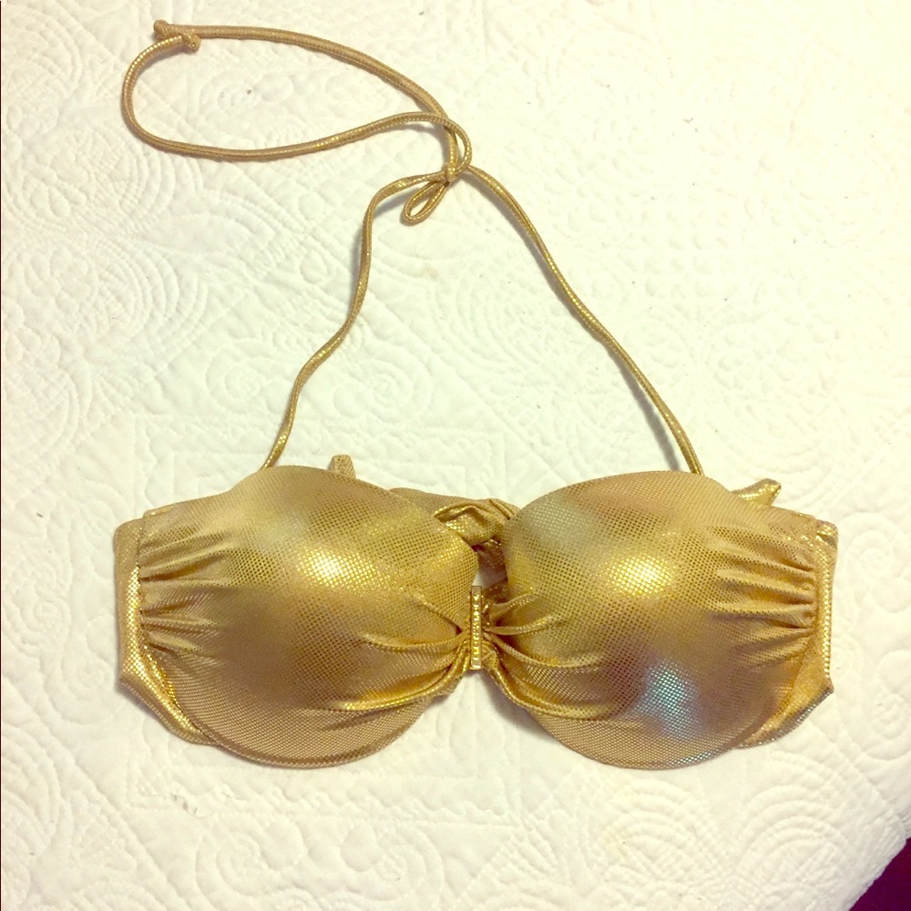 Victoria's Secret 36D gold bikini bandeau top